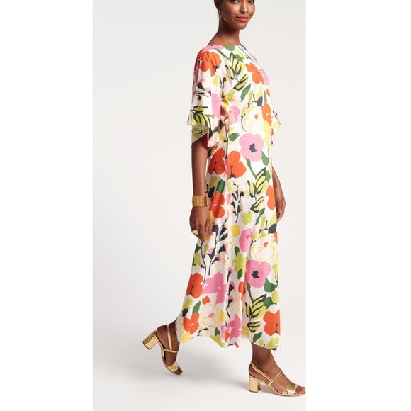 Frances Valentine Spinnaker Poppy Meadow Lampshade Sleeves Maxi Dress - L - Picture 3 of 16